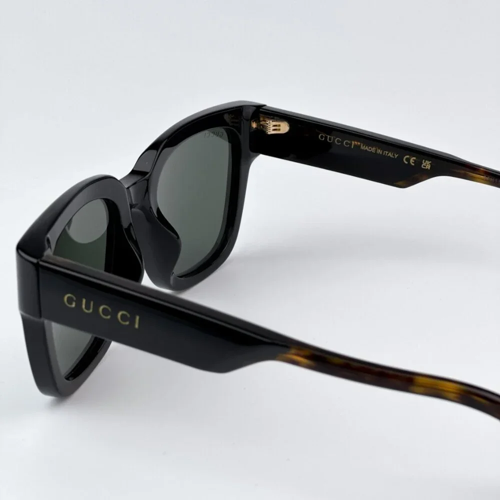 Gucci GG1670SK 001 BRAND NEW Sunglasses Black Havana Grey Unisex Square